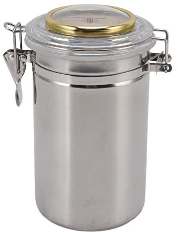 Eatbuy Humidor Jar Zigarrenglas aus Edelstahl mit Hygrometer, wasserdichtes Vorratsglas, 96 mm x 173 mm, Humidorbehälter