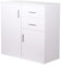 BAKAJI Mobile Madia con 2 Cassetti Doppia Anta e 2 Ripiani Interni Mobiletto Credenza Armadio Multiuso Cucina Bagno Ufficio Design Moderno Dimensioni 82x35x80cm (Bianco)