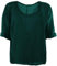 How Nice is that Womens Plain Linen Turn-up 3/4 Sleeve Crop Top Bottle Green One Size (Fits UK 8-14)