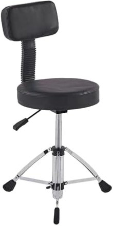 Sgabello per Batteria con Comodo Schienale Girevole con Piedini Antiscivolo,