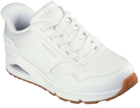 Skechers Uno Banksia, Zapatillas Mujer, White Duraleather/Mesh, 38.5 EU