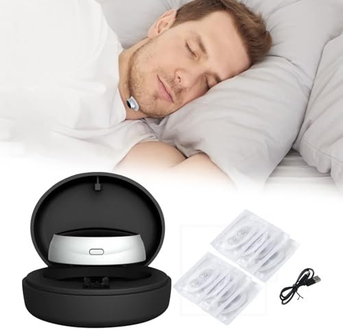 2024 Tragbar Leise Schnarchstopper, Schnarchfrei Pro, Intelligentes Sleep Ease Anti-Schnarch-Gerät mit Magnetischer Ladebehälter und Elektrodenpad, Snoring Stopper mit 3-Geschwindigkeits (B)