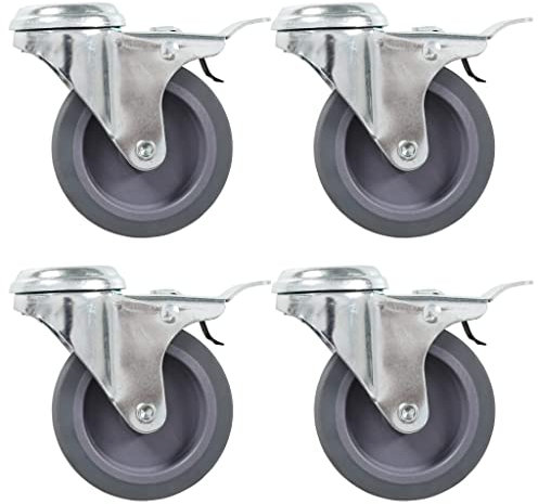 ShGaxin 12 STK. Lenkrollen mit Rückenloch 75 mm, Transportrollen, Rollen Werkbank, Lenkrollen Für Möbel, Möbelrollen, Strandkorbrollen, Rollen Für Schirmständer,