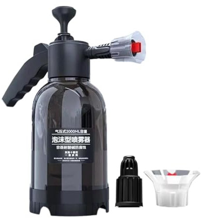 Pulverizador de espuma, pulverizador a presión de 2 l, pulverizador de mano para el cuidado del coche, con dos opciones de boquilla, pulverizador de agua manual para césped y jardín