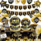 2025 Silvester Party Geschirr, 2025 Silvester Deko Partygeschirr Set, Happy New Year Pappteller, Neujahr Silvesterdeko mit Luftballons für 2025 Silvester Dekoration Partyzubehör