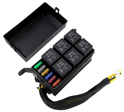 AsrMyjcx Generisches 12-V-Relaisfeld, Relaisfeld, Ersatzteil, Reparaturteil, LKW, 6 Steckplätze, ATC, Sicherungsrelaisblock, 6-Wege-Relais-Sicherungskasten