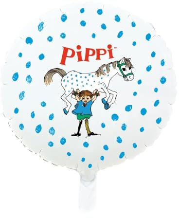 Folienballon * PIPPI * als Deko zum Kindergeburtstag und Party | Größe: 43cm, wiederverwendbar, für Luft und Helium | Luftballon Ballon Kinder Geburtstag Astrid Lindgren