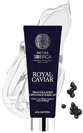 Natura Siberica Royal Caviar Pro-Collagen Cryo Face Mask -50°, 75 ml – Anti‑Aging Maske mit Beluga‑Kaviar, Peptiden, Hyaluronsäure & Kollagen, Lifting & Feuchtigkeit für reife, strahlende Haut