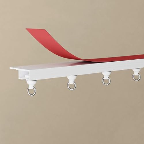 Vorhangschiene, Selbstklebende Vorhangschiene Vorhangschiene Zum Kleben Vorhangschiene Ohne Bohren For Decke Oder Wand For Vorhangschiene Etagenbett Erkerfenster Raumteiler(Top White,4.4M/(14.4FT))