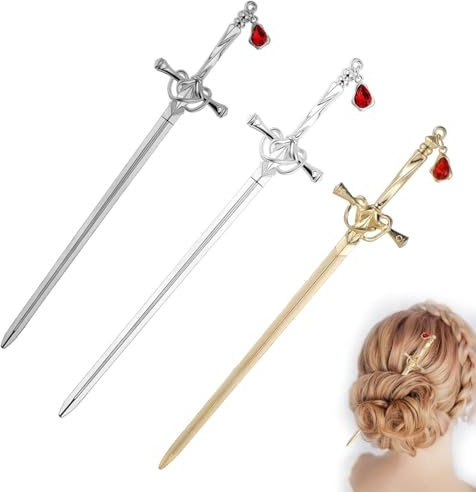 Baguettes de Cheveux Chinoises Femmes,3 pièces Baguettes de Cheveux,Vintage Cheveux Baguettes,Bâtons Métal de Cheveux Décoratif,Épingle à Cheveux Vintage pour Femme,pour femmes filles