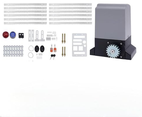 Automatischer Schiebetüröffner 550W Schiebetorantrieb 1200 kg automatischer Toröffner mit 2 Fernbedienunge und 6m Schiebetor, Alarmleuchte, Sicherheitssystem Kit für Torantrieb