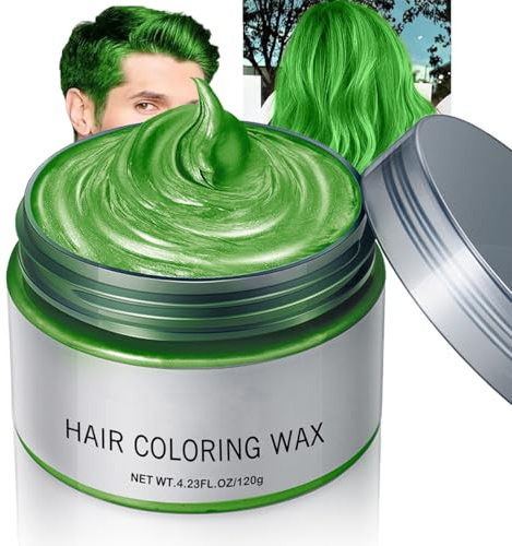Baorder Temporäres grünes Haarfarbenwachs 120g, DIY grüne Haarfärbecreme, waschbarer farbiger Frisurenfarbstoffschlamm, Einweg-Färbeschlamm für Männer Frauen Party Cosplay Halloween
