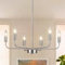 LWYTJO Chandeliers Ceiling Light, 6-Light Industrial Pendant Light Fitting, Silver Chandelier Ceiling Lights Living Room, Modern Silver Ceiling Lights for Kitchen, Bedroom Hallway, Height Adjustable