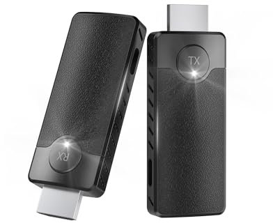 AIMIBO Émetteur et Récepteur HDMI Sans Fil, Double Bande 2,4G/5,8 GHz, Émetteur et Récepteur TV Sans Fil 1080P, Streaming Vidéo et Audio pour Box/PC/Ordinateur/Caméra vers TV/Projecteur/Moniteur, 98FT