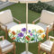 Morbuy Outdoor Tischdecke mit Schirmloch, 3D Blume Muster Runde Elastische Tischdecke Outdoor, Wasserdicht Tisch Decken mit Gummizug Gartentischdecken Tischtuch (Pflanze,91-111cm)