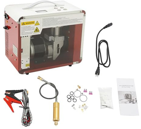 MIDUOLAI A,Portable PCP Air Compressor 350W, 12V DC Vehicle Mounted Air Pump with LCD Display, Compressor Pump for Inflating Diving Bottles, Heavy-Duty Tires, Pipeline Testing
