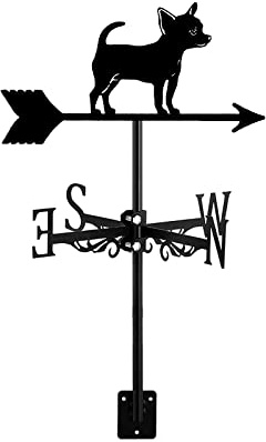 Veleta de Metal para jardín, Adorno para Perrito, indicador de dirección del Viento, Accesorios para jardín, Patio, Patio Exterior, Chihuahua