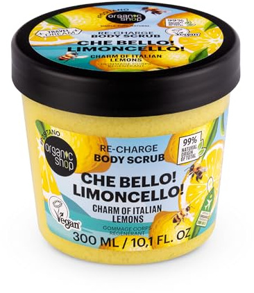 Organic Shop Che Bello! Limoncello! Re-Charge Body Scrub. Charm of Italian lemons, 300ml