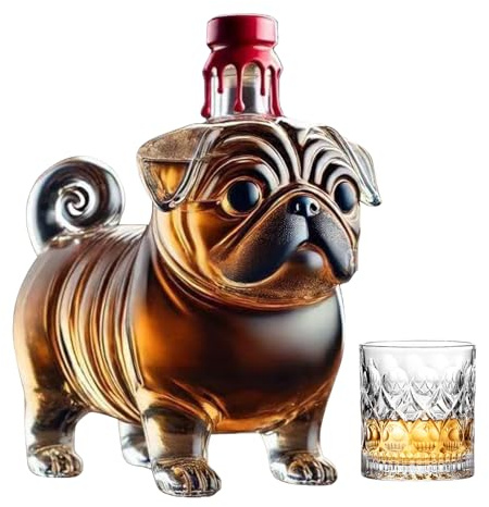 Whiskygläser - Schnapsflaschen Set, Whiskey Karaffe, Mops, elegante Weinkaraffe, Glasspender | Brandy, Wodka, Whisky, Bier, Spirituosen, Barartikel, Getränke, Haus, F
