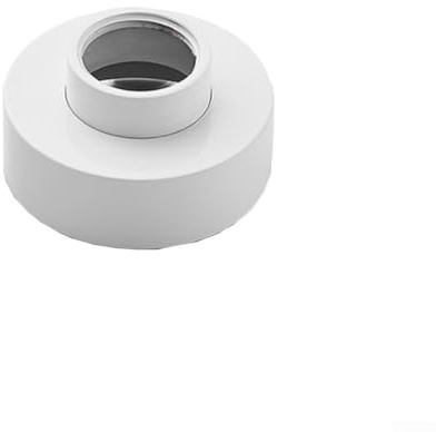 Duschkopf-Abdeckung, rund, höhenverstellbar, für Badezimmer-Armaturen, 0–10 mm Höhe, dekorative Rohrabdeckung, massives Messing, Wasserrohr, Tri (weiß)