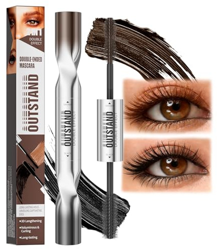 Mascara Wasserfest Schwarz & Braun, Wimperntusche für Ältere Frauen und Sensible Augen, Volumen & Verlängerung mit False-Lash-Look, Natürlich, Wischfest und Langanhaltend für Locken, ohne Klumpen