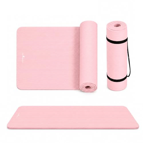 Yogamatte Fitnessmatte NBR, Gymnastikmatte für Zuhause, Sport Matte für Yoga Pilates Training 183x61x1,5 cm trainingsmatte rutschfest mit Tragegurt PRETORIANS