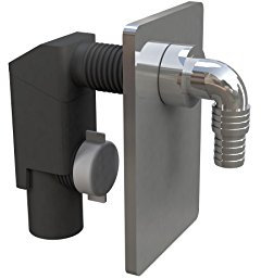 Bonomini 3400CR40B9 Sifone ad Incasso per Lavatrice o Lavastoviglie, Nero/Cromato
