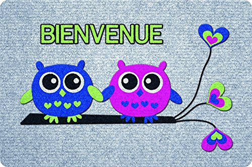 ID Mat GREY'FLOCK Teppich, Gris Bleu Vert Rose, 40x60x0,4 cm