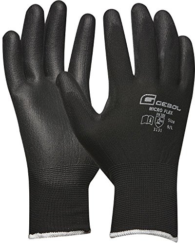 Arbeitshandschuh MICRO FLEX | Größe 10 (XL) | schwarz | Feinstrick mit PU-Beschichtung | 1 Paar