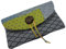 Porte monnaie handmade, double pochette zippée en tissus coton patchwork - 11 x 18 cm