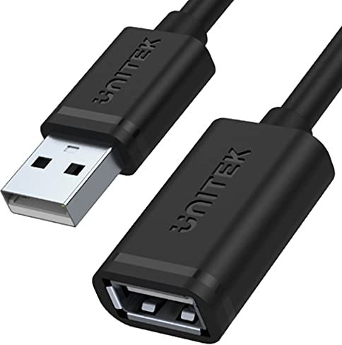 UNITEK Cavo USB 2.0 A maschio a USB A femmina/prolunga / 1 metro, nero/prolunga per stampante, tastiera, lettore di schede ecc. / Y-C428GBK