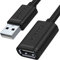 UNITEK Y-C428GBK - Cable USB 2.0 A Macho a USB A Hembra/alargador de 1 Metro, Color Negro