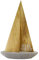 osters muschel-sammler-shop Deko-Segelschiffchen aus Beton - EIN Kunstobjekt aus bedrucktem Holz und Beton in Einer hochwertigen und schönen Form - EXLUSIV (Groß 34x23cm)