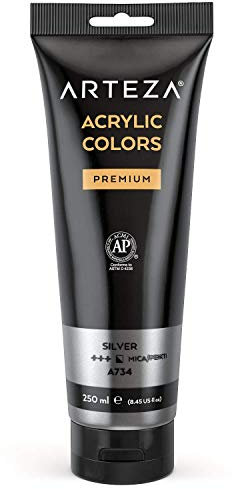 Arteza Peinture acrylique (abricot clair) 250 ml Tube + étiquette transparente