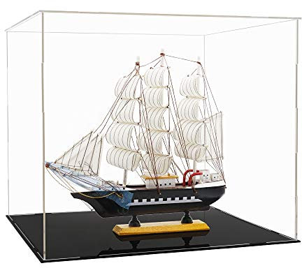 Tingacraft Acrílico Vitrina Cristal Grande (40 x 36,5 x 35 cm) para Barco Maquetas Figura 30cm 1/6, Cristal Caja Metacrilato Expositor para Colecciones