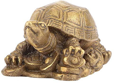 HERCHR 2inch Schildkröte Figuren Messing Schildkröte Figur Schildkröte Geschenke Chinesisch Feng Shui Gott Schildkröte Feng Shui Statue Kupfer Schildkröte Feng Shui Schildkröte Ornament