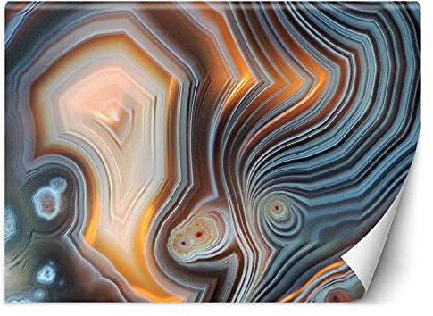 Feeby Papier Peint Intisse Abstrait Texture 300x210 cm orange Moderne Panoramique XXL Photo Mural Muraux Chambre Bureau Salle Minéral Section Transversale Pierre