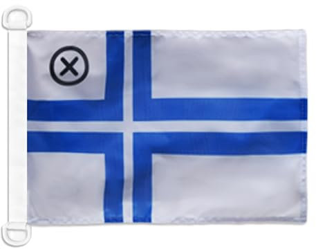 AZ FLAG Bootsflagge Finnland Handelsflagge 45x30 cm, Aussenverwendung Finnische Nationalflagge Bootsfahne Aus Gestricktem Polyester Mit Plastikringen