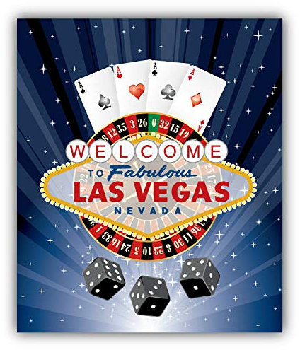 20cm! Hochwertiger Kühlschrank-Auto-Aufkleber Sticker Cartoon Comic Las Vegas Casino Willkommen welcome Urlaub-Reise-Stempel UV&Waschanlagenfest Decal