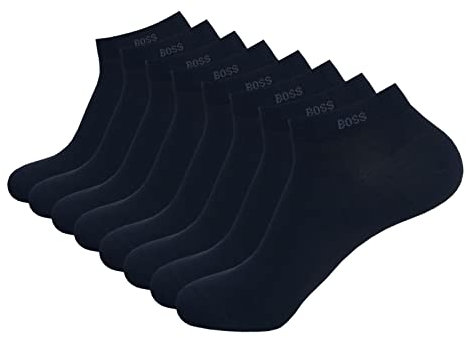 BOSS Herren Sneaker Socken Business Socks AS Uni CC 4 Paar, Farbe:Blau, Größe:43-46, Artikel:-401 dark navy
