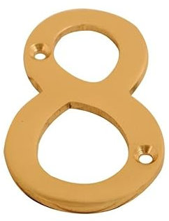 Brass Door Numbers Screw On 3 Inch Door Number Elegant and Bold Door Numerals Suitable for All Door Types Including Wooden uPVC and Composite Number 8.