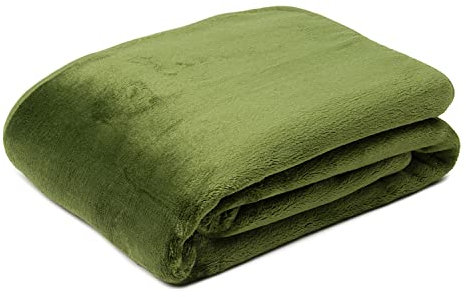 Gözze - Premium Cashmere-Feeling Wohn- und Kuscheldecke, 500 g/m², 220 x 240 cm - Dunkelgrün