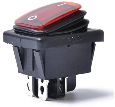 AUTOZOCO Interruptor basculante ON-OFF DPST 4 vias impermeable 20 A (Rojo)