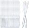 Couteaux réutilisables en plastique transparent, couverts en plastique à haute résistance, variés, 100 pièces