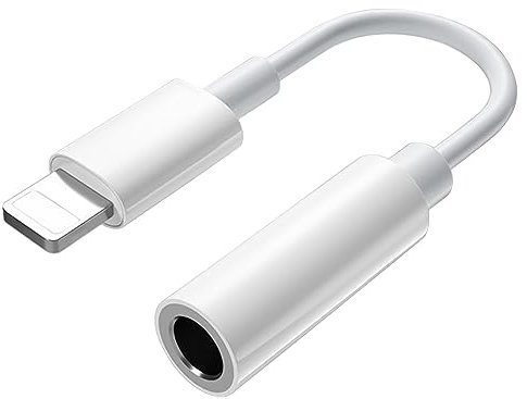 Adaptateur Lightning vers Casque 3,5 mm [Certifié Apple MFi] Adaptateur de Casque Audio auxiliaire 3,5 mm Compatible avec iPhone 14/13/12/11 Pro/X/XS Max/XR/8/7 Compatible avec Tous Les iOS