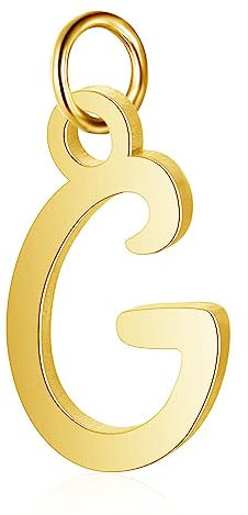 Bungsa Buchstaben Anhänger goldfarben A - Z Unisex aus 316L Edelstahl (G)