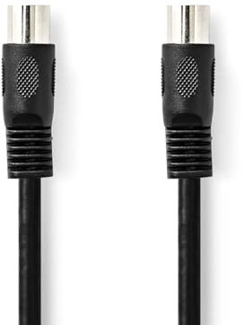 NEDIS DIN-Audio-Kabel | DIN 5-Pin Stecker | DIN 5-Pin Stecker | Vernickelt | 2.00 m | Rund | PVC | Schwarz | Label