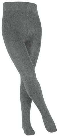 FALKE Unisex Kinder Strumpfhose Family K Ti nachhaltige Baumwolle dick einfarbig 1 Stück, Grau Light Grey Melange 3390, 80-92