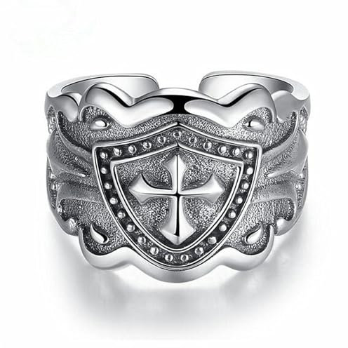 OdDdot Ins Style S925 Silber Kreuz Punk Vintage Ring für Männer Ring Personalisierter Ring Valentinstag Urlaub Licht Luxus Schmuck