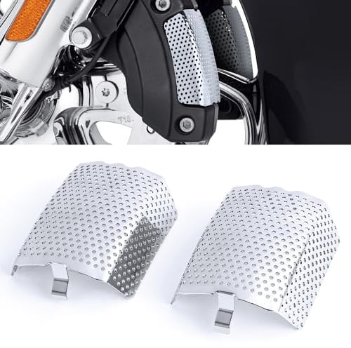 AILMOTO Front Caliper Brake Screen Inserted Covers Caliper Guards Chrome
